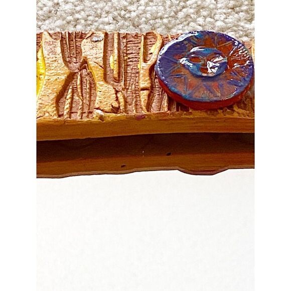 Tucson Santa Fe Accent Mirror Yellow Pueblo Sun Artisan Handmade Wall Boho - Picture 4 of 11